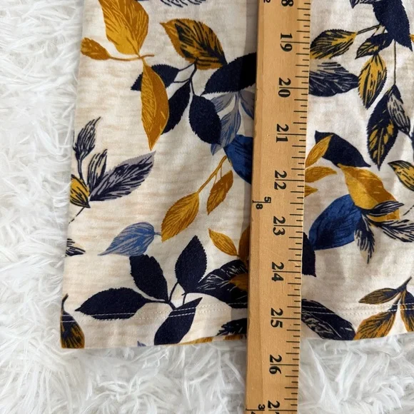 CJ BANKS Womens Floral 3/4 Sleeve Top Size 2X Beige Blue Pullover Casual Comfy - Picture 6 of 7